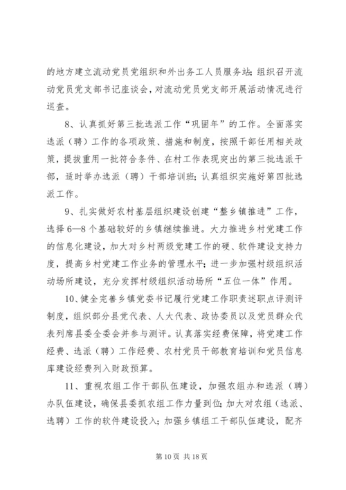 县委书记在全县农村基层组织建设工作会议上的讲话.docx