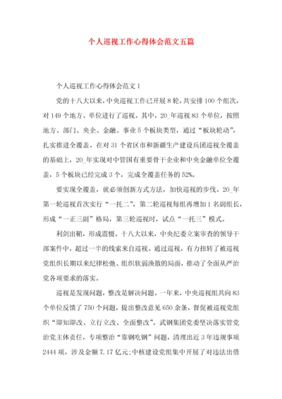 个人巡视工作心得体会范文五篇.docx