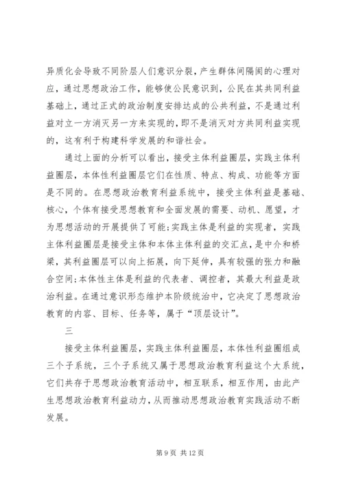 思想汇报：思想政治教育利益机制探析.docx
