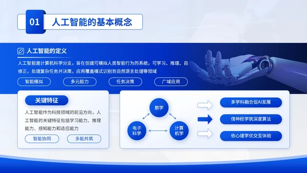 蓝色学术风人工智能与法律伦理PPT模板