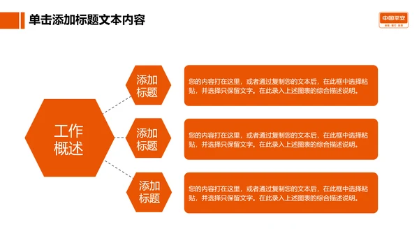 大气精美中国平安工作专用PPT模板