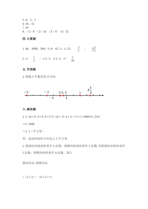 人教版六年级下册数学期末测试卷（黄金题型）word版.docx