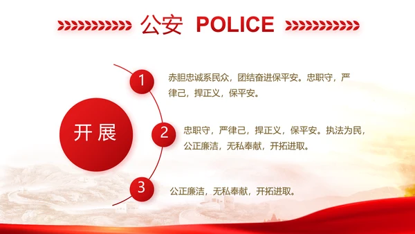 红色党建公安警察派出所年终总结汇报PPT模板