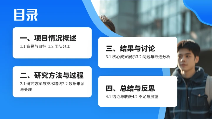 大学生小组项目报告项目实验报告实践报告汇报PPT模版