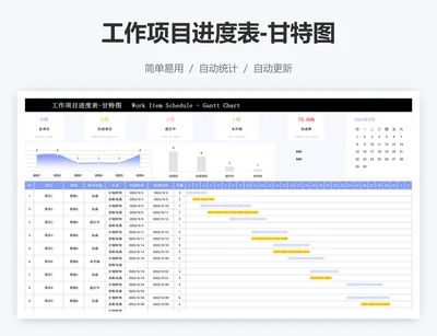 工作项目进度表-甘特图