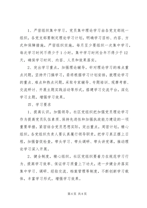 社区党员XX年学习计划范文.docx