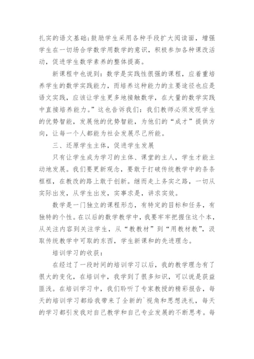 小学教师网络培训心得体会.docx