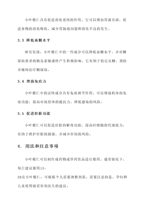 小叶榄仁的功效及作用