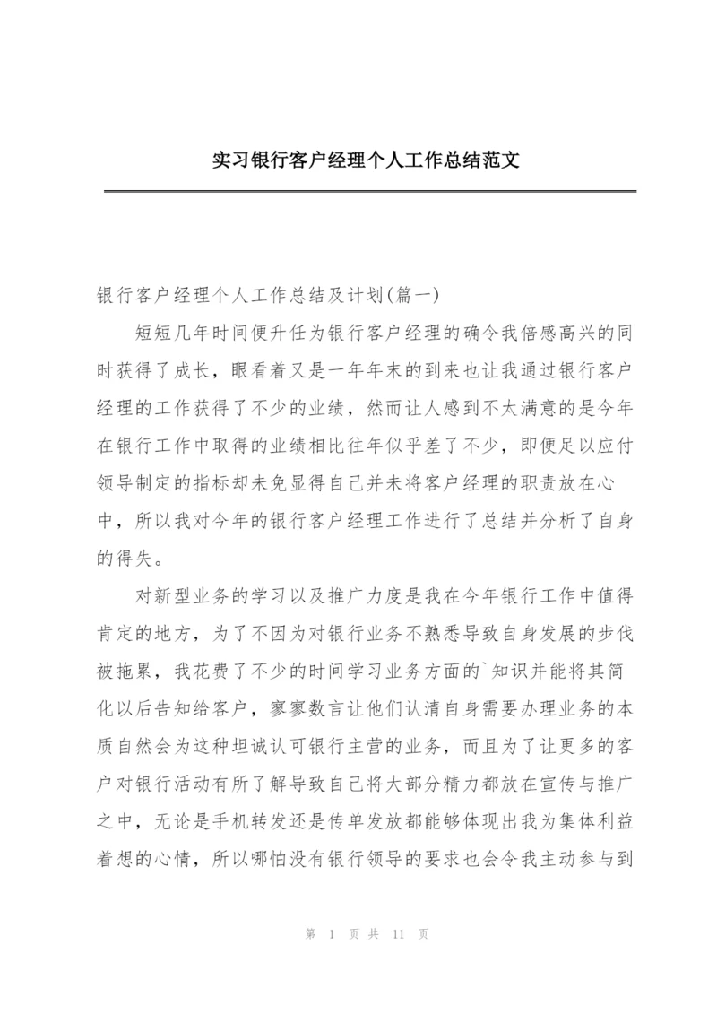 实习银行客户经理个人工作总结范文.docx