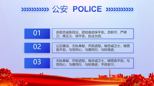 公安心向党护航新征程党建动态PPT