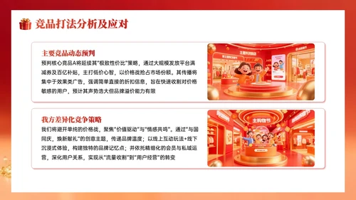 红色系简约国庆促销企业内部会议PPT模板