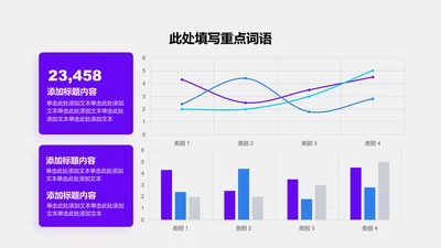 图表页-紫色商务风2项折线图簇状柱形图