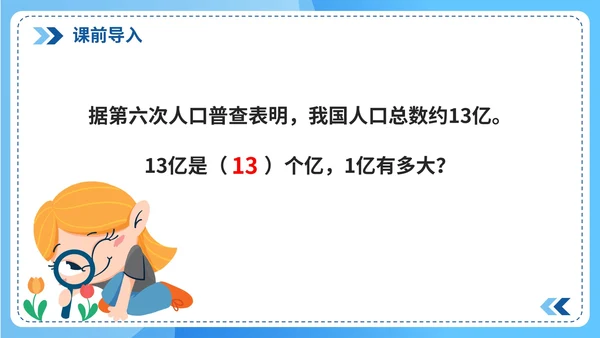 人教版数学四年级《1亿有多大》课件
