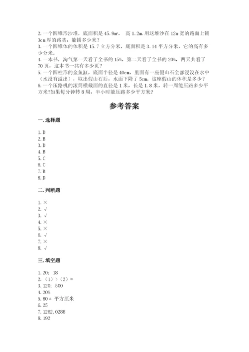 北京版六年级下册数学期中测试卷精品加答案.docx