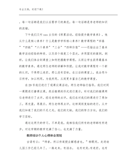 2024教师培训个人心得体会简短例文12篇合辑.docx