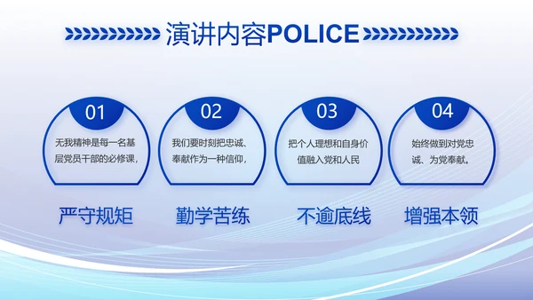 蓝色大气警察公安派出所工作总结动态PPT模板