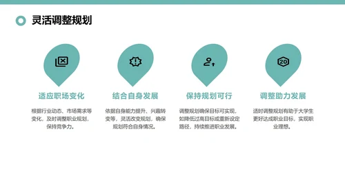绿色插画风大学生职业规划与行动指南PPT模板
