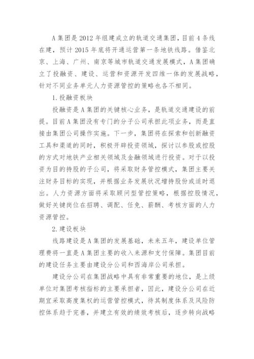 以A集团为例浅谈人力资源管控的策略论文.docx