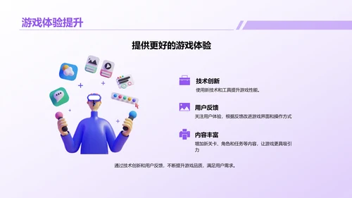 紫色创意炫酷游戏行业年终总结PPT模板