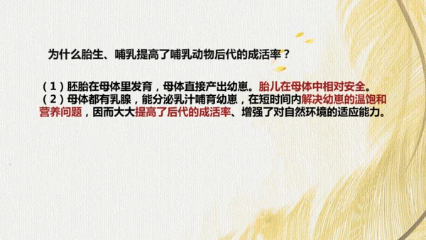 人教版 初中生物七年级上册2.2.2脊椎动物（鸟和哺乳动物）课件(共24张PPT)+ 视频素材