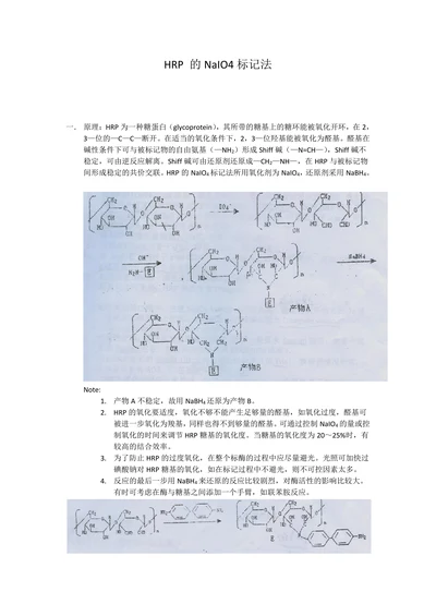 HRP 的NaIO4标记法