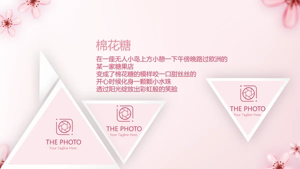 手绘粉色小清新旅行电子相册PPT动态模板封含