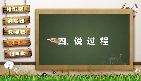 教师说课黑板卡通风格教育教学通用PPT模板