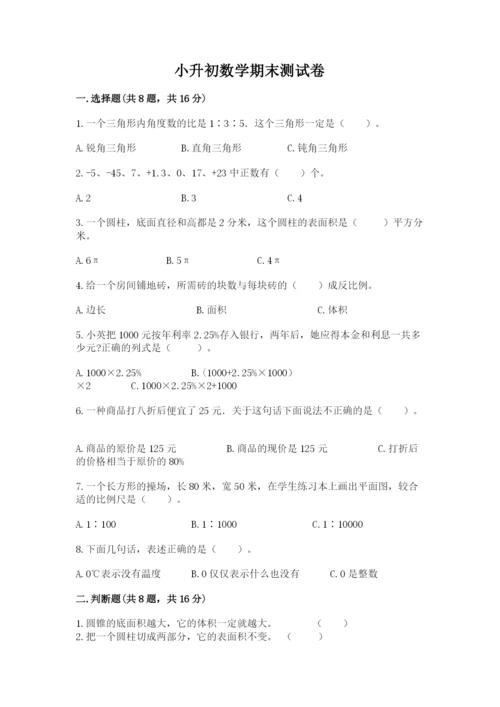 小升初数学期末测试卷【名师系列】.docx