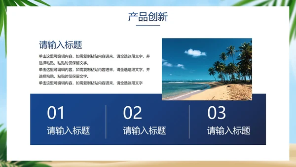 高级立体夏季产品介绍手册PPT模板