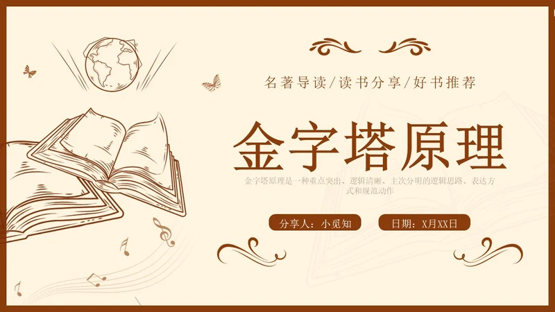 金字塔原理读书分享简约复古咖啡色
