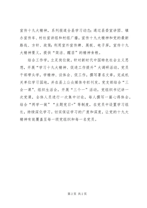 全县学习宣传贯彻十九大精神情况汇报.docx