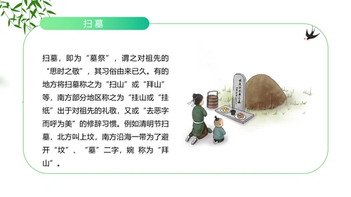 踏草“云祭扫”专题课件PPT模板