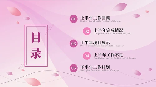 唯美飘花工作总结PPT模板