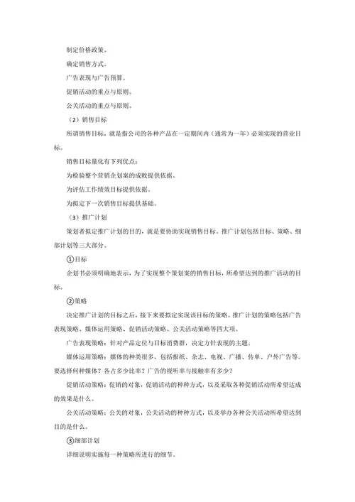 饮料公司市场营销策划