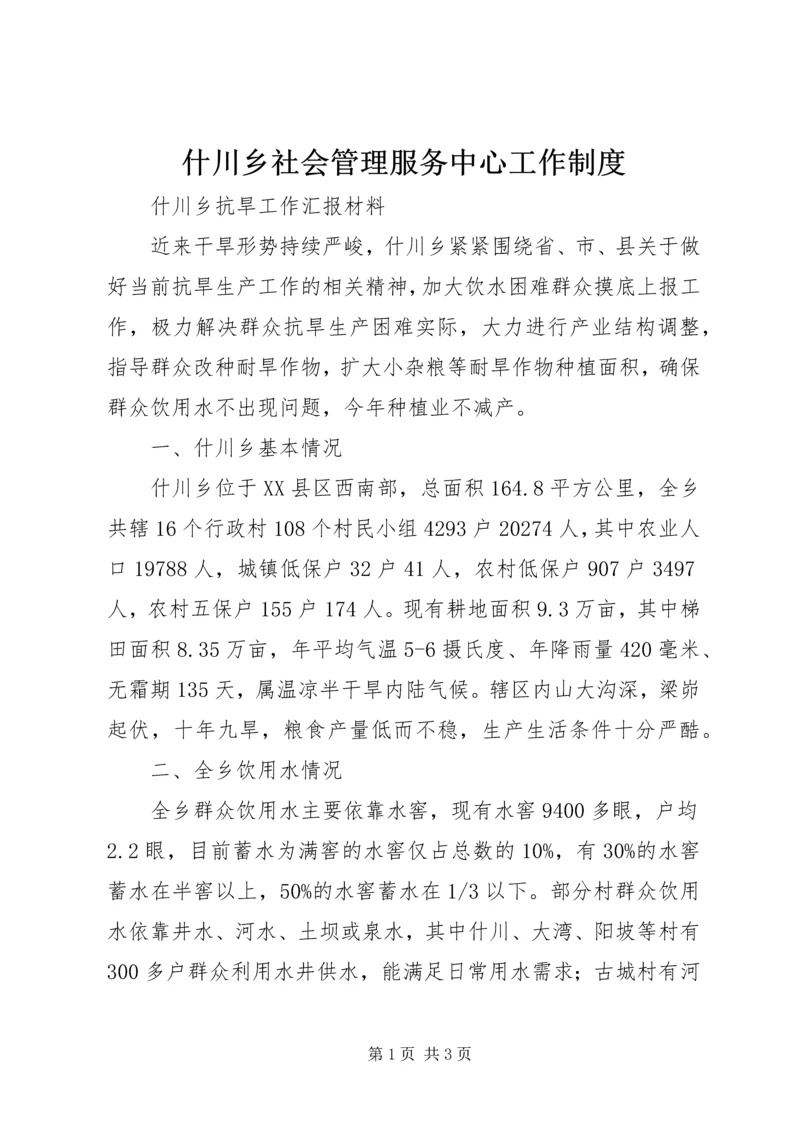 什川乡社会管理服务中心工作制度.docx