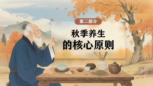 褐色中国风秋季养生指南PPT模板