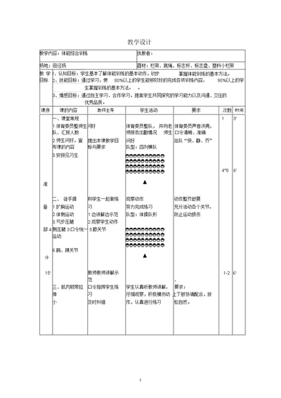 高中体育 体能综合训练课教学设计学情分析教材分析课后反思