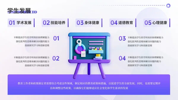 紫色3D风教育汇报PPT模板