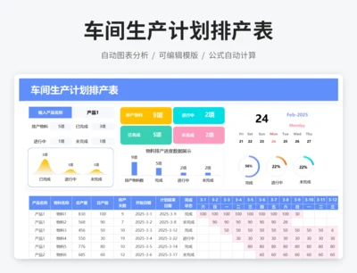 车间生产计划排产表