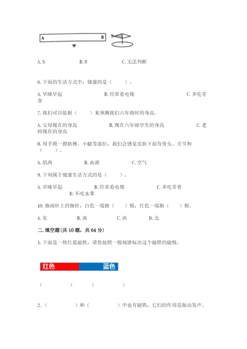 教科版小学科学二年级下册 期末测试卷（word）.docx