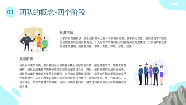 蓝色插画团队建设PPT课件