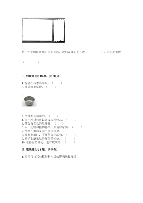 教科版二年级上册科学期末测试卷带答案（实用）.docx