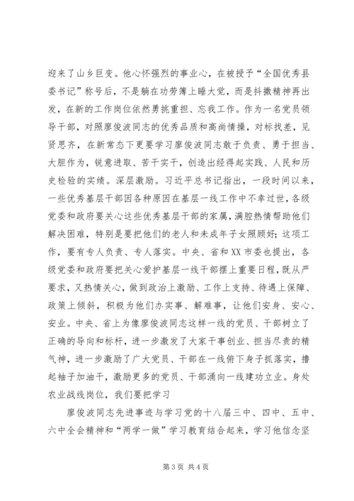 学习廖俊波同志心得体会.docx