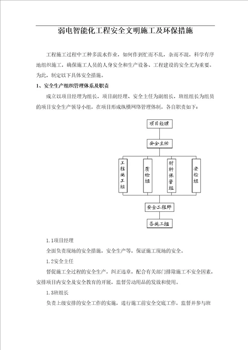 弱电智能化工程安全文明施工及环保措施