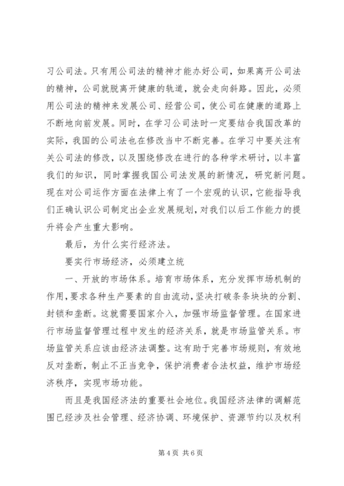 学习公司法的心得体会.docx