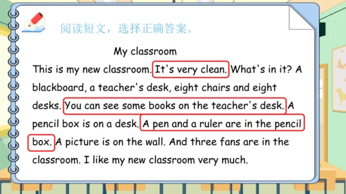 Unit 1 My classroom 复习课件（单词+句型+语法+语音+阅读指导）（共95张PPT