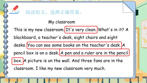 Unit 1 My classroom 复习课件（单词+句型+语法+语音+阅读指导）（共95张PPT