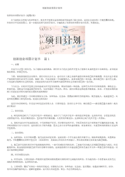 创新创业项目计划书