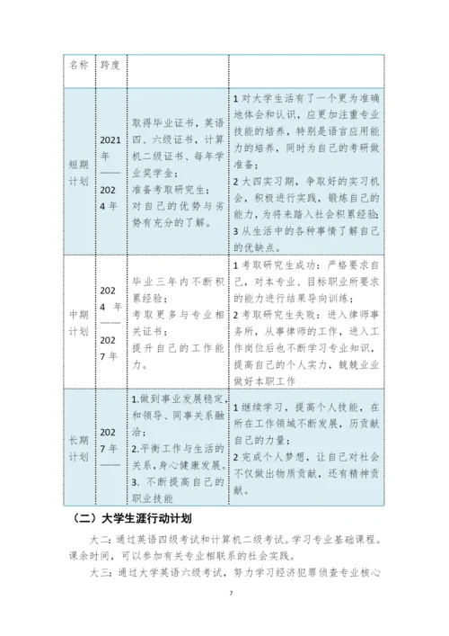 11页4600字经济犯罪侦查专业职业生涯规划.docx
