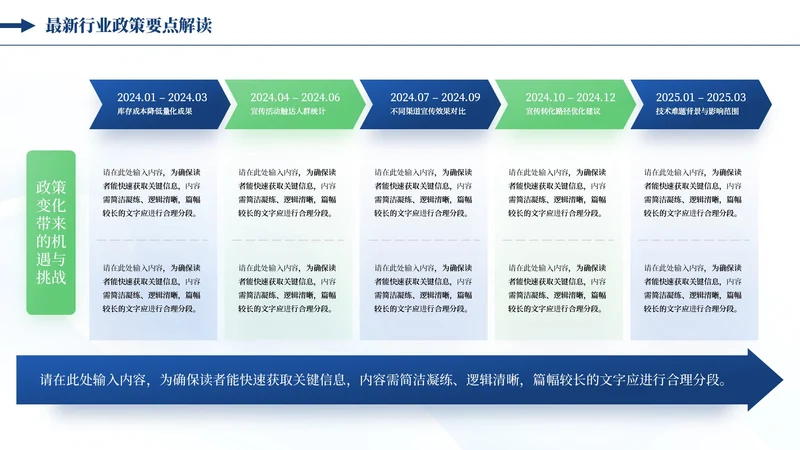 蓝绿色商务风5项流程PPT单页